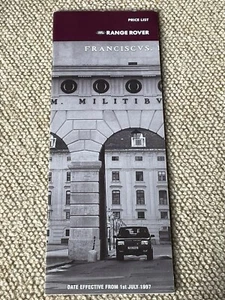 RANGE ROVER PRICE LIST - UK MARKET BROCHURE 1997 - Picture 1 of 2