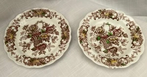 Old English Bouquet Ridgway Staffordshire Two Side Plates - Picture 1 of 5