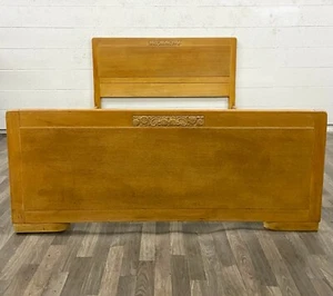 Vintage Thomasville Mid Century Blonde Art Deco Style Full Size Bed - Picture 1 of 8