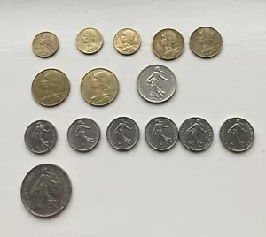 Old French Franc coins and French Centime Coins - Picture 1 of 2
