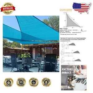 Vela parasol azul turquesa resistente al agua 6'x12'x13,4' para patios y piscinas - Imagen 1 de 8
