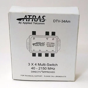 DTV-34Am Atras by Applied Telcomm 3x4 Muiti-Switch 40-2150 MHz DIRECTV Approved - Picture 1 of 3