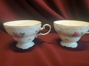 Johann Haviland ROSEBUD Footed Cup Bavaria Germany, Pink, Set of 2 - Picture 1 of 11