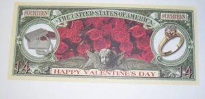 Sechs Happy Valentinstag Neuheit Papiergeld - Bild 1 von 3
