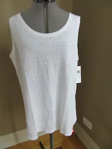 NWT EILEEN FISHER White 100% Linen Scoop Neck Cami Tank Top XXL - Picture 1 of 5