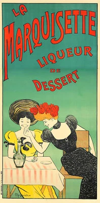 La Marquisette Liqueur Vintage Art Nouveau Liquor Giclee Canvas Print 16x32 - Image 1 of 3