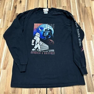 Vintage Star Wars Shirt Mens M Disney Black Dark Side Strom Trooper Vadar Y2K - Picture 1 of 9