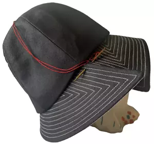 Mr John Needle Thread Rain Nautical Hat Canvas Coastal New York Paris VTG - Picture 1 of 12