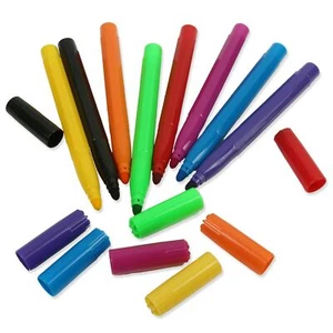 CHUNKY FELT TIP Multicoloured Pens 8 Per Pack Arts & Craft Supplies Non Toxic - Picture 1 of 8