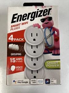 Energizer Smart Wifi Plug Paquete de 4 Agrupación 15 AMP Control por Voz Nuevo - Imagen 1 de 4