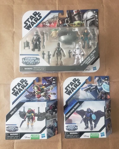 New STAR WARS Mission Fleet MANDALORIAN Defend The Child BOBA FETT & Trooper LOT Cover