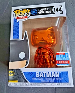 FUNKO POP! HEROES DC BATMAN #144 ORANGE CHROME 2018 FALL CON EXCL LIMITED ED - Picture 1 of 7