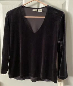 Merona Deep Purple Damen Velour Langarm Pullover Oberteil - Neu mit Etikett - Bild 1 von 7