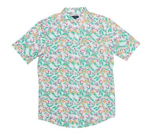 Club Room Tropical Toucan Short Sleeve Men's Button Down Shirt NWT White