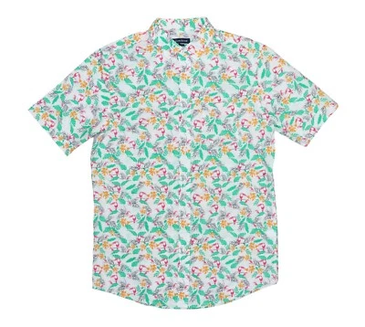 Club Room Tropical Toucan Short Sleeve Men's Button Down Shirt NWT White - Image 1 of 2