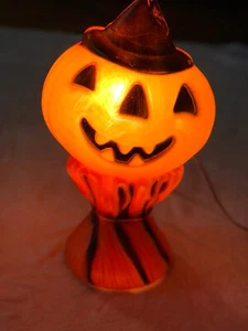 Empire Halloween Blow Mold Pumpkin Haystack Jack O Lantern Witch Hat 14" 1969 - Bild 1 von 3