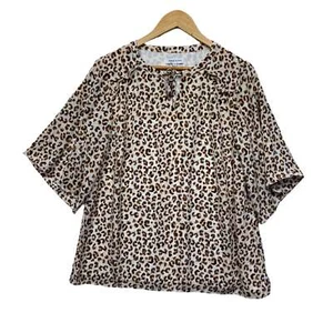 Table Eight Top Size 14 Short Sleeve Animal Print Lined - Picture 1 of 8