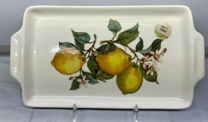 Gelb Zitrone Servierplatte Tablett Italien Ceramica Cuore Neu mit Etikett Neu 12 1/4' Griffe - Bild 1 von 4