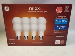 GE Relax 60 -Watt EQ A19 Soft white Medium base (E-26) Dimmable LED NIB - Picture 1 of 2