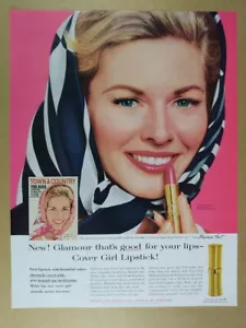 1964 Cover Girl Lippenstift Model Barbara Fast Foto Vintage Druck Werbung - Bild 1 von 1