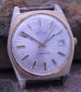 PRINCE 17j 140-1B FF MEN'S WRIST WATCH 33.6x40.5mm 18.8mm LUG FOR REPAIR (A24) - Picture 1 of 4
