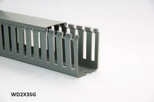 1 New 2"x3"x2m Wide Finger Open Slot Wire Cable Raceway Duct, PVC Material, Gray - Picture 1 of 4