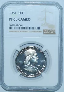 1951 NGC PR65CAM Cameo Proof Strike Franklin Half Dollar - Picture 1 of 2