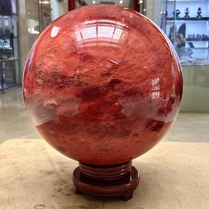 42.99LB Natural Red melting stone crystal Ball Quartz Crystal Sphere Reiki - Picture 1 of 13