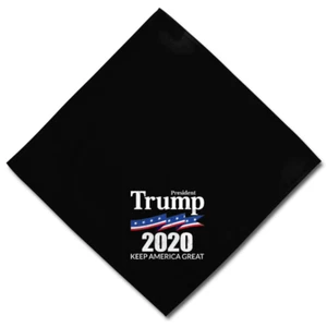President Donald Trump 2020-Keep America Great Scarf Black Bandana (22” x  22”)  - Picture 1 of 8
