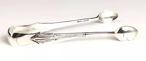 Antiguas pinzas de azúcar de plata esterlina, victorianas - Imagen 1 de 9