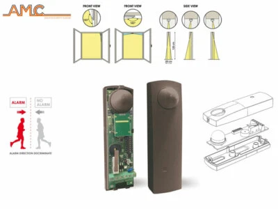AMC DT 16 sensore doppia tecnologia effetto tenda marrone per porte e finestre