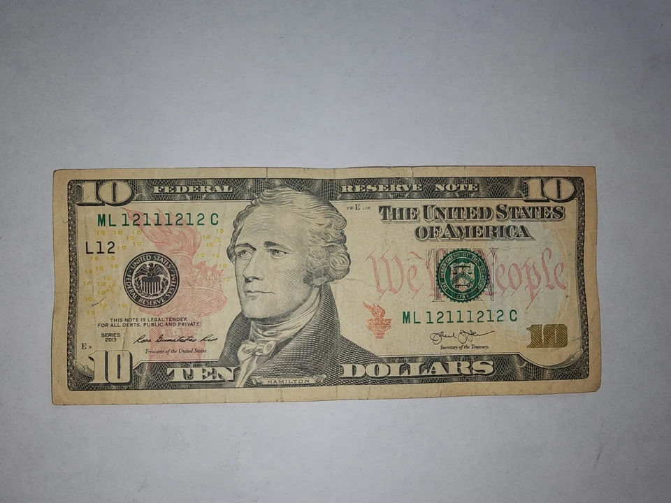 very rare binary $10 bank note - Image 1 of 2