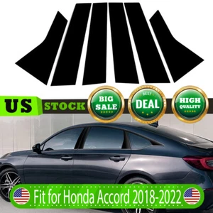 Postes de pilar negros brillantes para Honda Accord Sedán 2018-2022 cubierta de puerta panel moldura - Imagen 1 de 9