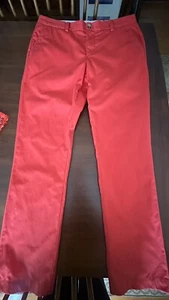 VINEYARD VINES Slim Fit Cotton Red Flat Front Breaker Chino Pants 33 x 32 - Picture 1 of 6