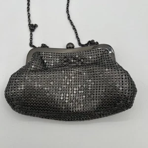 Jessica Mcclintock  Sequins Black Satin flap front crossbody Mini Evening Bag - Picture 1 of 6