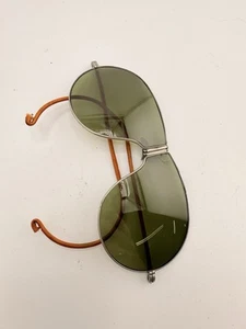 VINTAGE WW2 Folding Aviator Sunglasses military pilot With Case & Flaw - Picture 1 of 8
