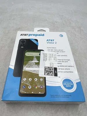 AT&T Prepaid Vista 2 64GB Carbon Black Smartphone New And Sealed - Image 1 of 2