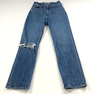 Abercrombie The Ankle Straight Ultra High Rise Curve Love 0/25 (Se adapta a 24W 26L) - Imagen 1 de 9