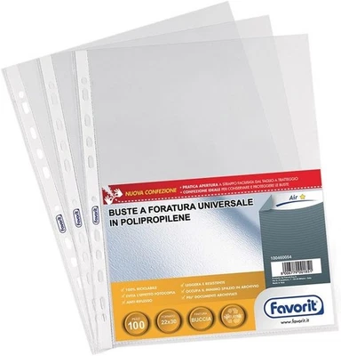 Buste Trasparenti A4, 100 Pz Finitura Buccia D'Arancia, Formato Interno 22x30 Cm - Immagine 1 di 4