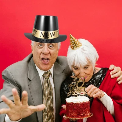  6 Pcs Cappello Happy New Year Decorazioni Anno Nuovo Cappelli Di Novità - Immagine 1 di 4