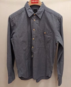 Albam Denim Shirt Mens 1 Medium Blue Elbow Patch Button Up Cotton - Picture 1 of 5