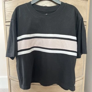 Hollister boyfriend tee size small black pink white cropped - Picture 1 of 8