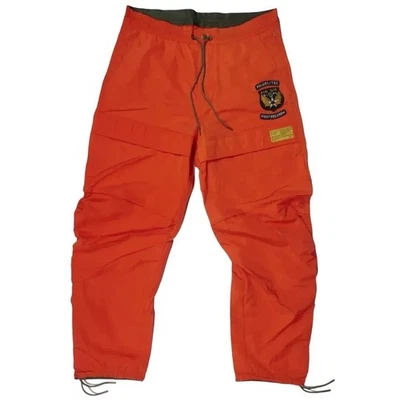 Polo Ralph Lauren Pants Flight Military Patches Orange Cargo Nylon Sz M NWT $228 - Image 1 of 4