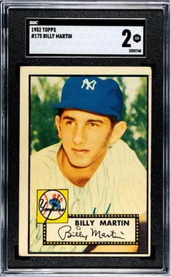 1952 Topps Billy Martin #175 SGC 2 - Image 1 of 2
