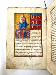 Beleuchtete Carta de Hidalguia, Melchor de Herrera y Rivera an Philipp II., 1592 - Bild 1 von 6