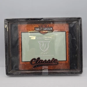 Harley Davidson Classic Motorcycles Picture Frame Art Glass 4x6 Photo New - Picture 1 of 2
