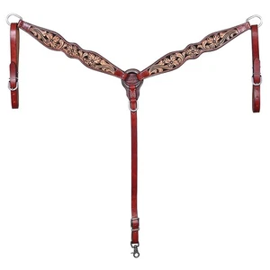 RK HILASON Western Horse Floral Headstall Breast Collar Set Genuine Leather - Picture 1 of 8