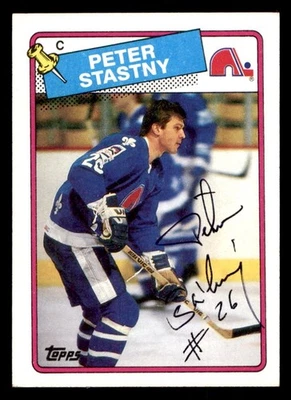 1988 Topps Hockey #22 Peter Stastny Signed Autograph (no COA) - Image 1 of 2
