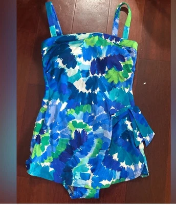 Vestido de baño talla 10 azul 1 pieza traje de baño Foto 1 de 4
