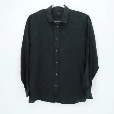 COS Shirt Mens M Black Hemp Long Sleeve Minimalist Modern Casual Workwear - Image 1 of 4